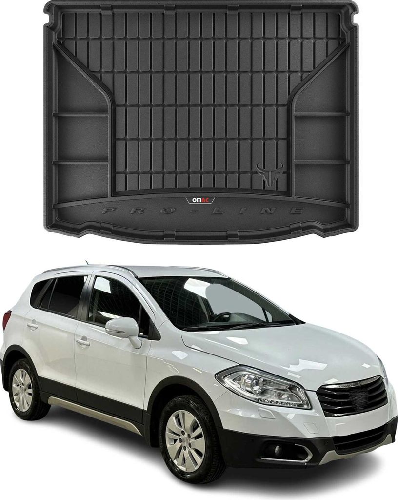 OMAC Gummi Kofferraumwanne für Suzuki SX4 S-Cross 2013-2018 TPE Schwarz obere