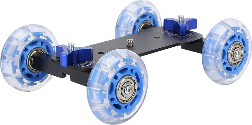 Slider Caméra Silencieux avec Roues Orientables pour Effets de Suivi