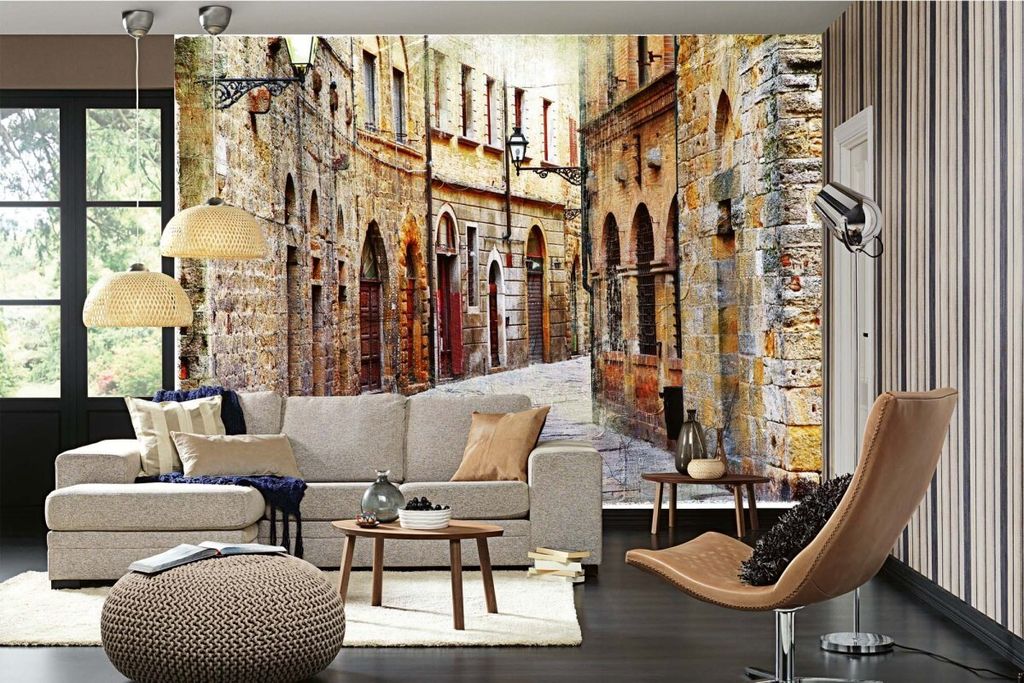 Vlies Fototapete VOLTERA TOSKANA 375 x 250 cm (inkl. Kleister) - Vlies Tapete, Wandtapete, Wandbilder - Tapete für Wohnzimmer Schlafzimmer, Büro,...