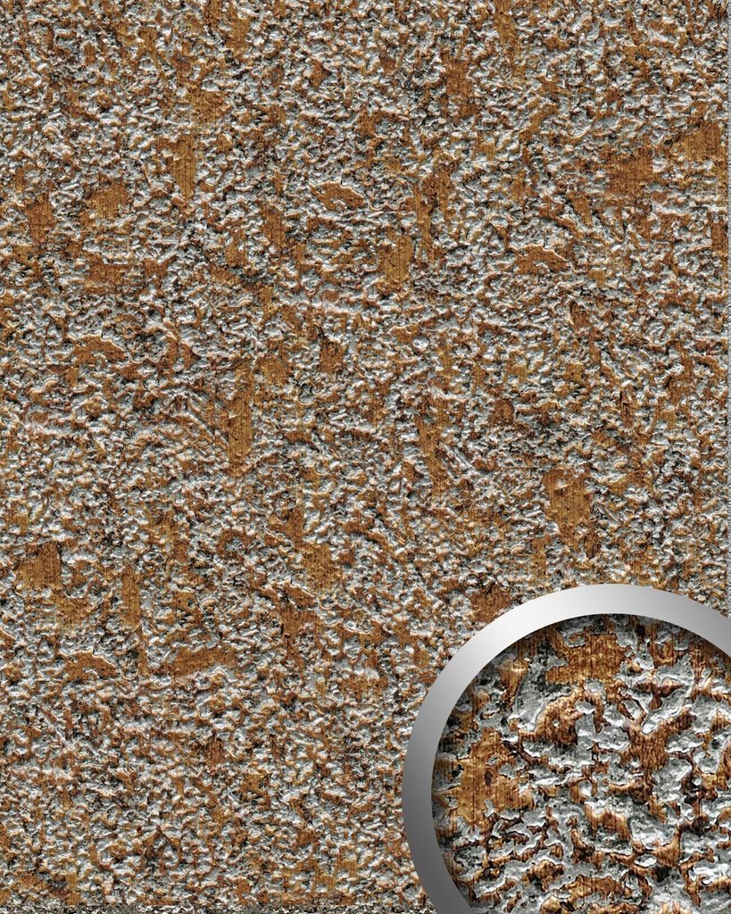 WallFace 28894 LAVA Wandpaneel Stein Optik Design kupfer-braun grau | 2,60 qm