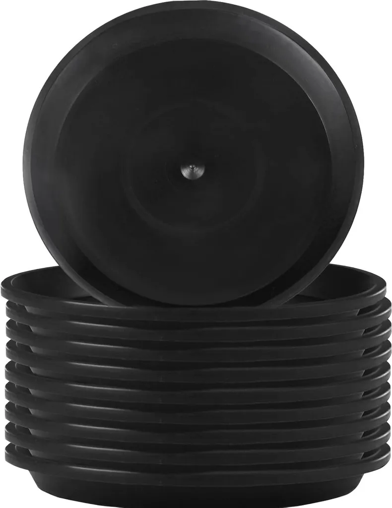 Set de 10 dessous de plat ronds noirs plastique pour protection de table