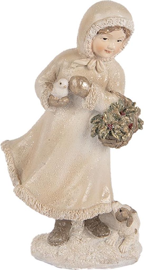 Clayre & Eef Dekorationsfigur Kind 10x7x17 cm Beige Kunststoff