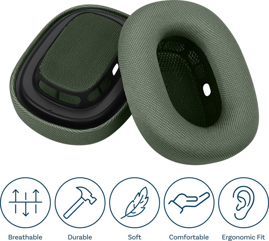 Ersatz Ohrpolster für AirPods Max Kopfhörer Memory Schaum/Mesh Gewebe Grün