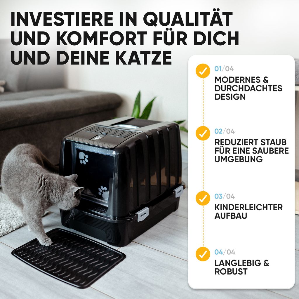 CROPLAS Katzenklo mit Deckel und Aktivkohlefilter, Produktbild 5