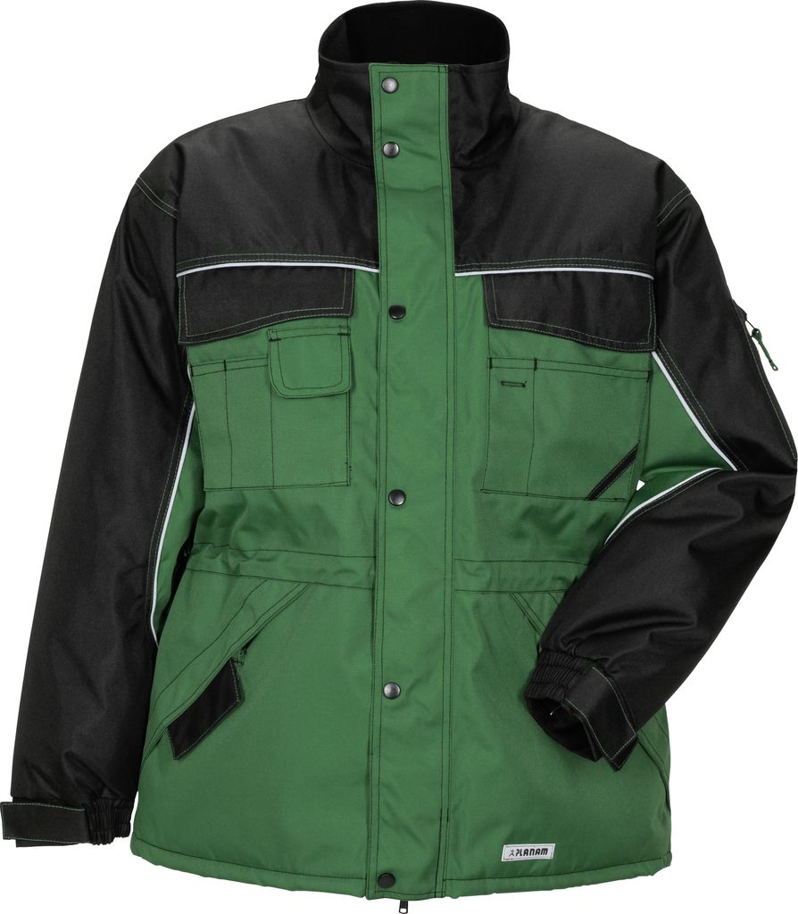 Größe M Herren Planam Outdoor Winter Dust Parka farngrün schwarz Modell 3317