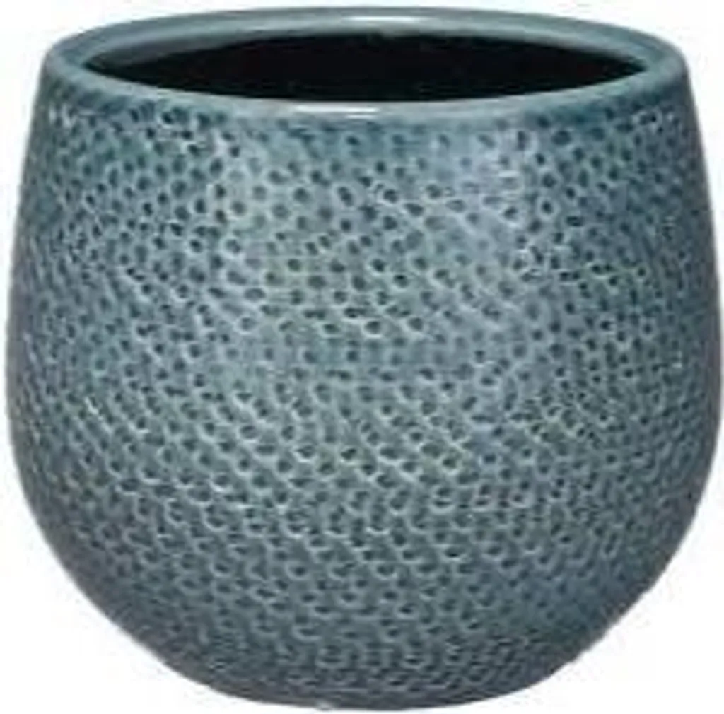 Pot de fleurs bleu intérieur 14 cm en céramique pour herbes de cuisine