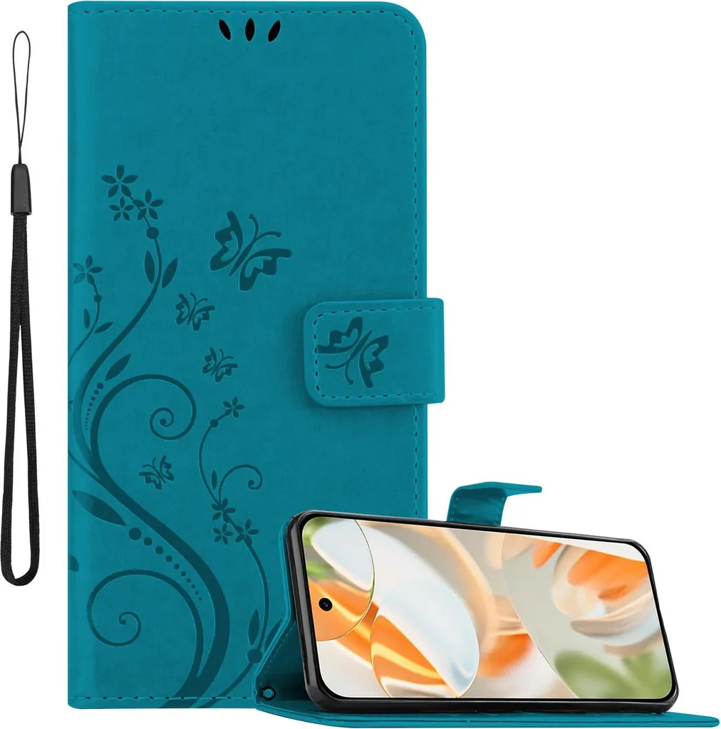 Custodia a Libro Google Pixel 9 PRO Cadorabo - Blu Floreale Pratica