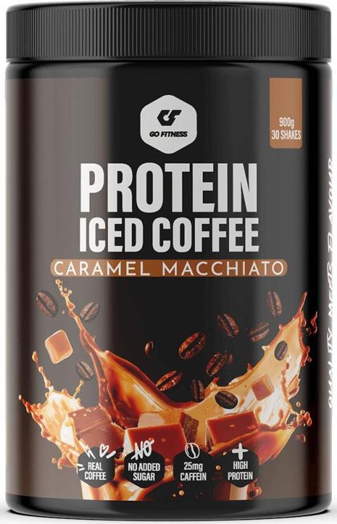 Go Fitness Protein Iced Coffee Caramel-Macchiato - 900g, Sportgetränk, Konzentrat, Puder, 1 Stück(e), Kaffee, Whey-Protein-Konzentrat 80 (Milch) ...