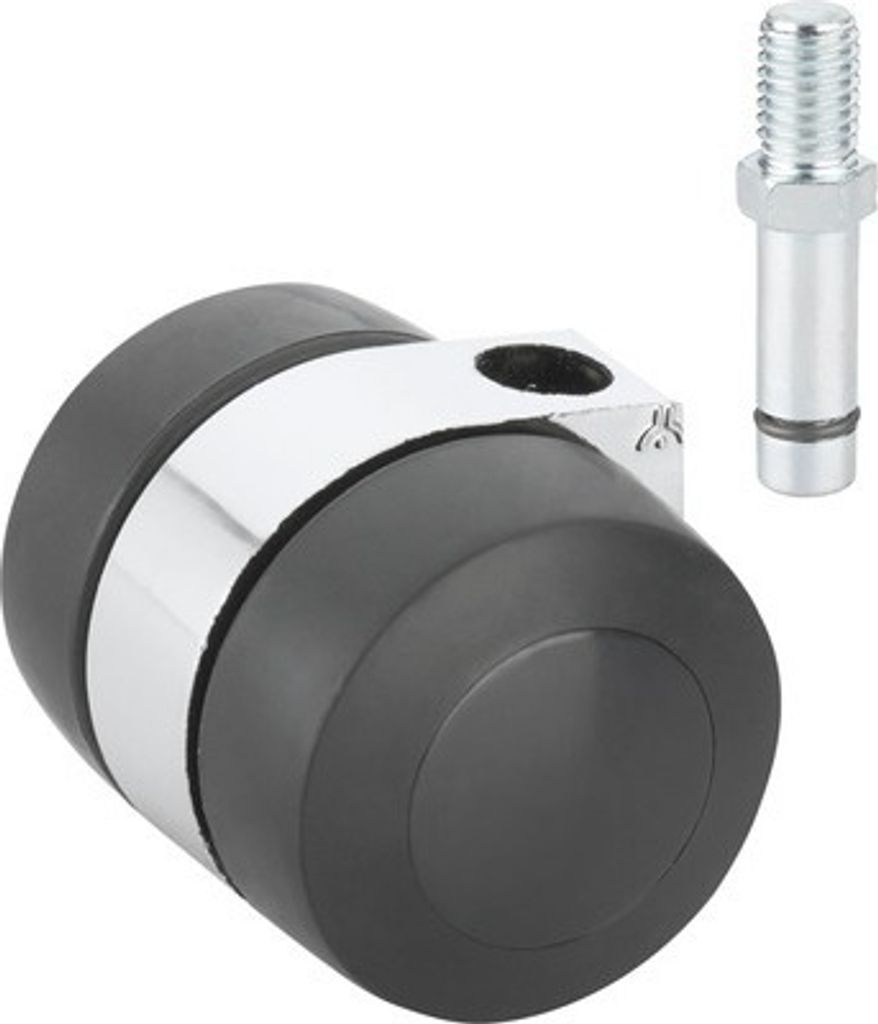 Tarrox Design-Doppelrolle Polyamid bis 50 kg, 35 mm mit M8 Stift/Gewinde
