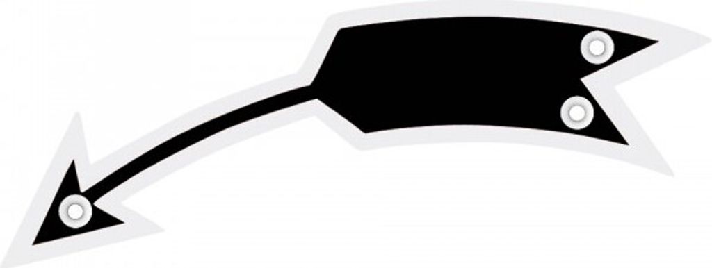 Dreifke Drehrichtungspfeil links ohne Text, schwarz, Aluminium eloxiert, 105...