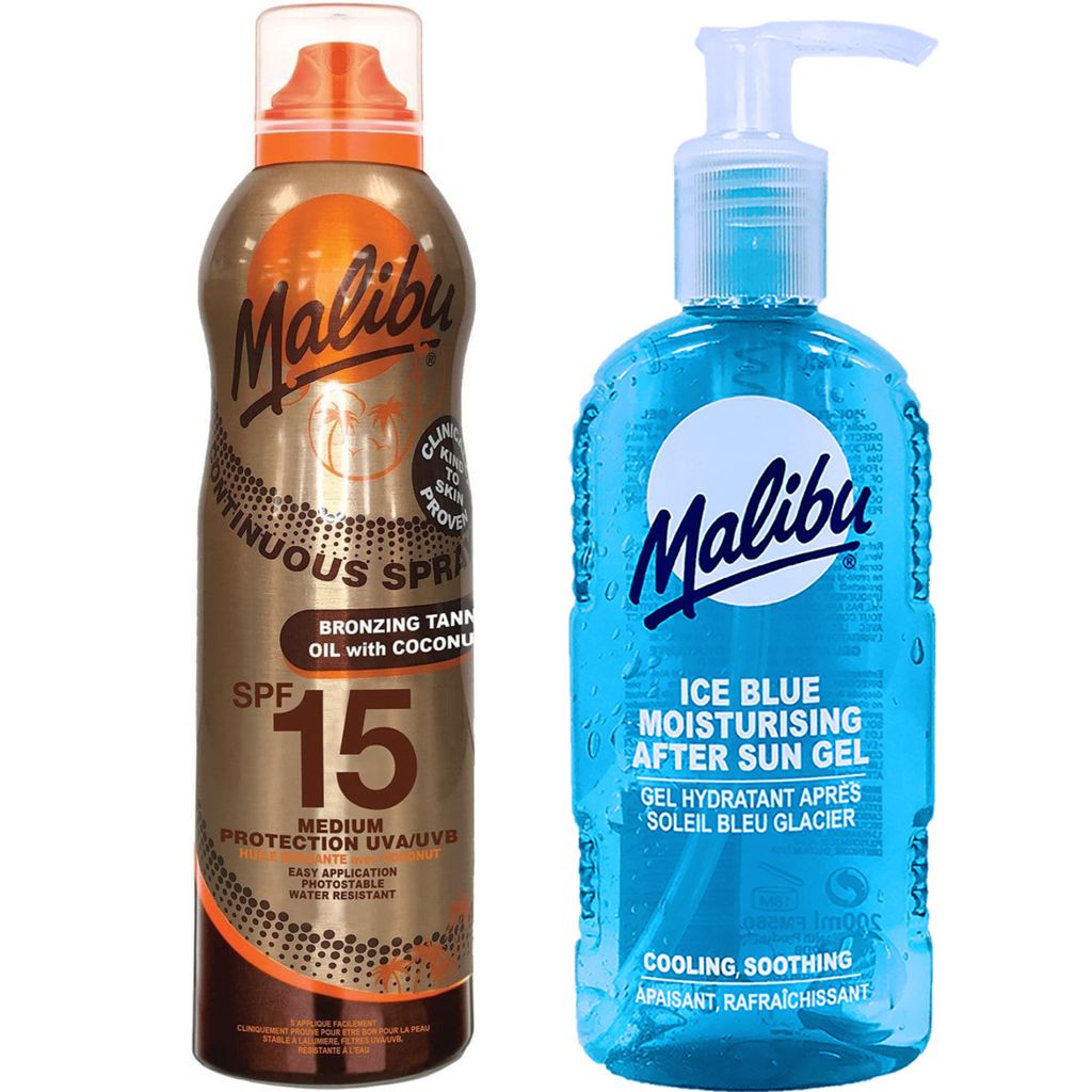 Malibu Oil SPF15 Kokosnussöl 175 ml + Ice Blue After-Sun Gel 200 ml
