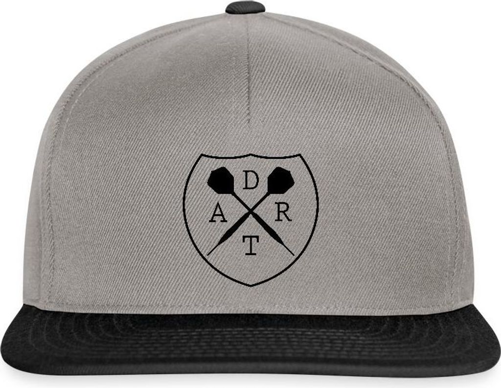 Spreadshirt Dart Darts Dartsfan Dartpfeil Wappen Schwarz Snapback Cap, One size, Graphit/Schwarz