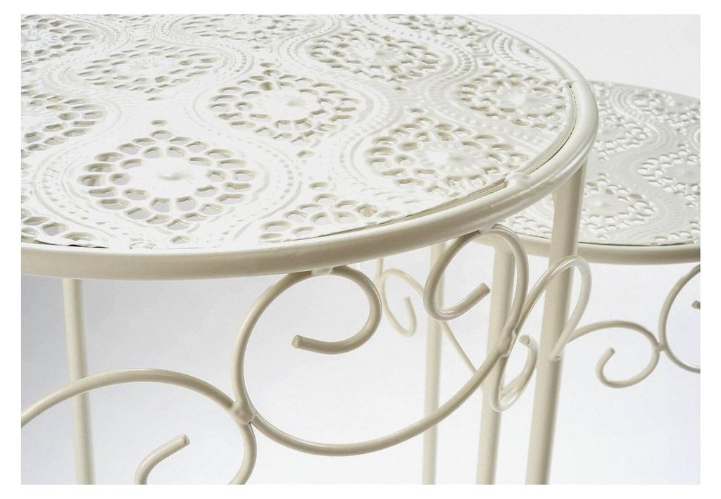 Blumenhocker Pflanzenständer 3er Set Gartenständer Dekoständer Antik Creme