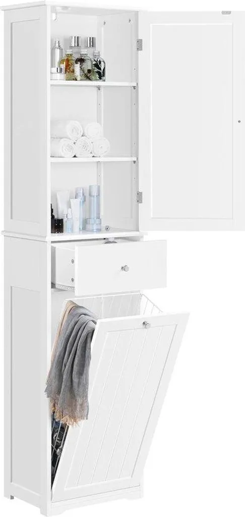 Meuble de salle de bains au sol avec vasque, grand format 80cm coloris blanc