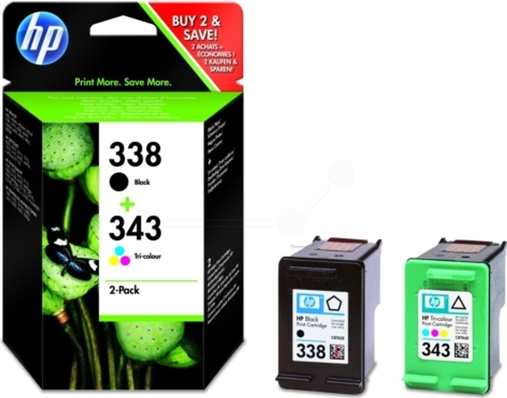 HP SD449EE 338+343 Druckkopfpatrone Multipack schwarz + color 11ml+7ml VE=2 für HP DeskJet 460 5740 PhotoSmart C 3180 PSC 1510 PSC 2355