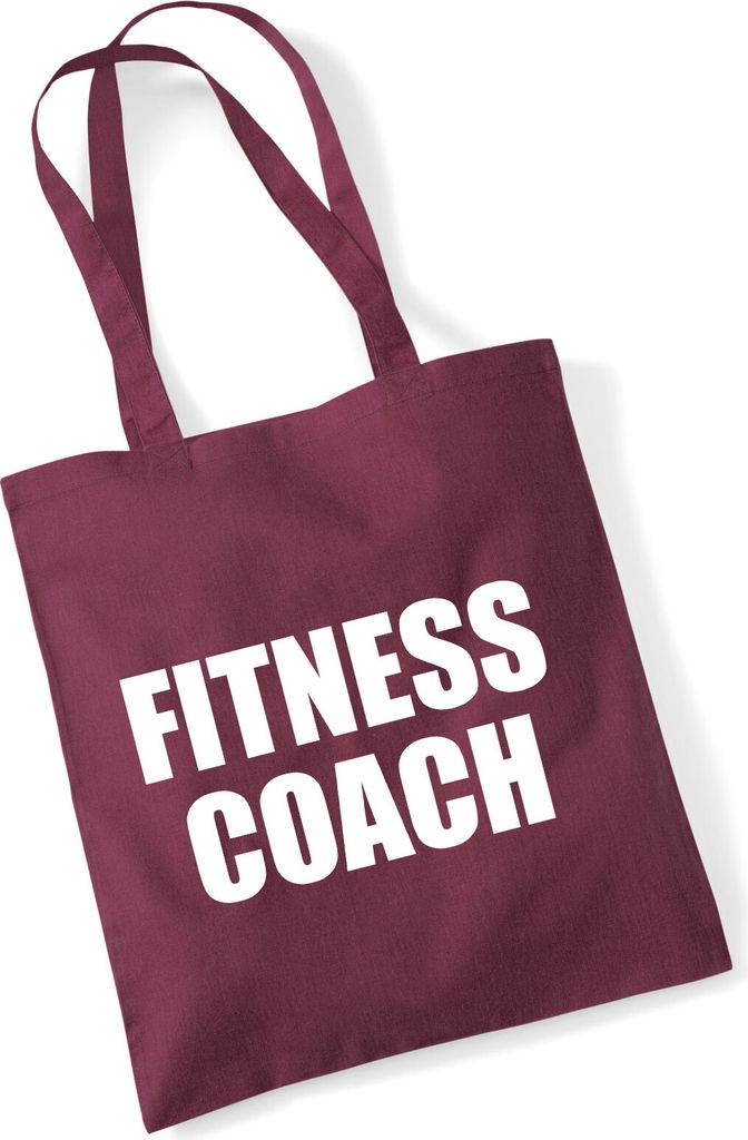 Huuraa Jutebeutel Fitness Coach Training 10 Liter Burgundy Baumwolle Tasche Geschenkidee