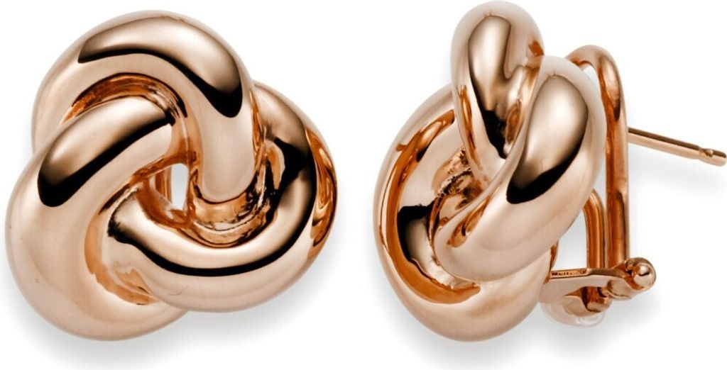 Ohrschmuck Ohrringe Clip-Stecker Knoten aus 585 Gold Rotgold 18x20mm