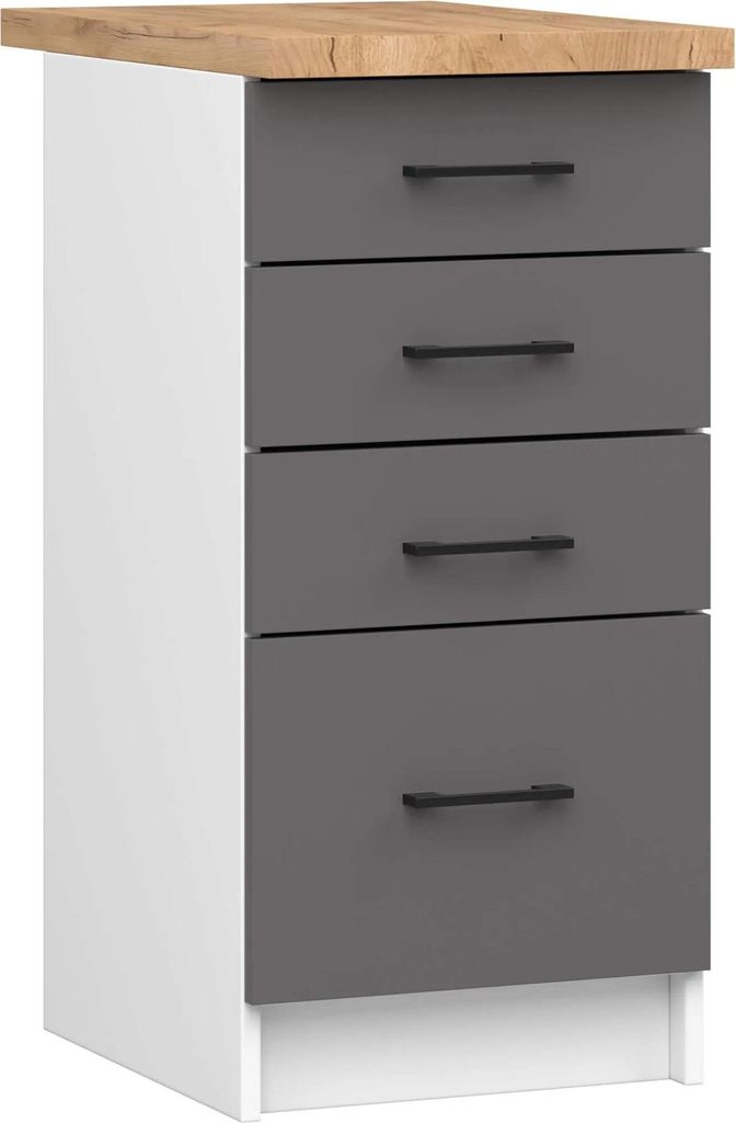 Armadio da Cucina OLIWIA S40 SZ4 Bianco/Grafite con 4 Immagine del prodotto 