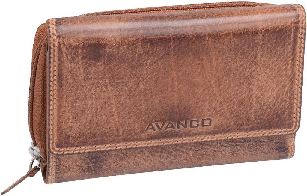 Leder Damenlangbörse, braun