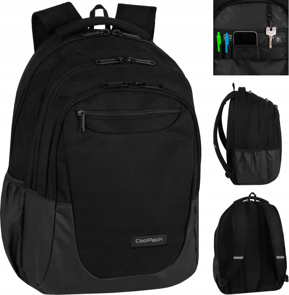 Sac à dos scolaire 28L CoolPack Soul Black - Bagagerie scolaire robuste