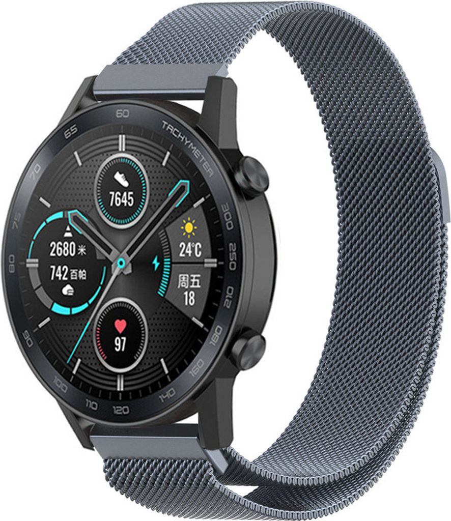 Strap-it Milanese - Kompatibel mit Honor Magic Watch 2 Armband 46mm Ersatzarmband Edelstahl Smartwatch Hochwertiges Material Magnetische verschluss...