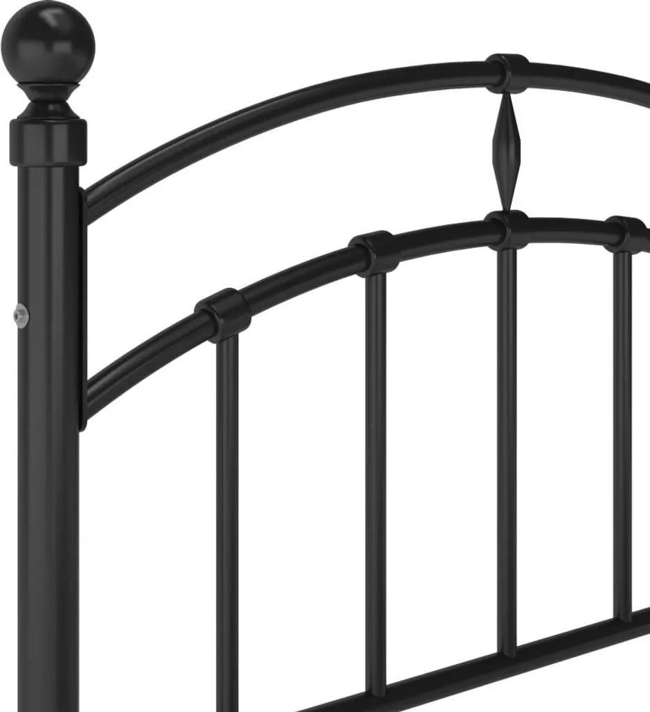 Cadre de lit design industriel noir 100x200 cm en acier stable et durable
