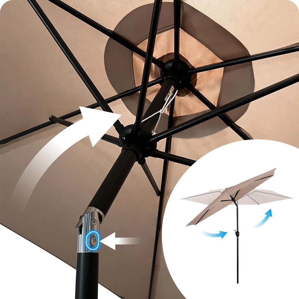 Parasol de balcon et terrasse Plonos 300cm, ombrage grand format pliable