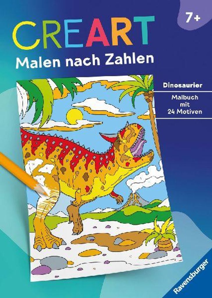 CreArt Malen nach Zahlen ab 7: Dinosaurier Produktbild 