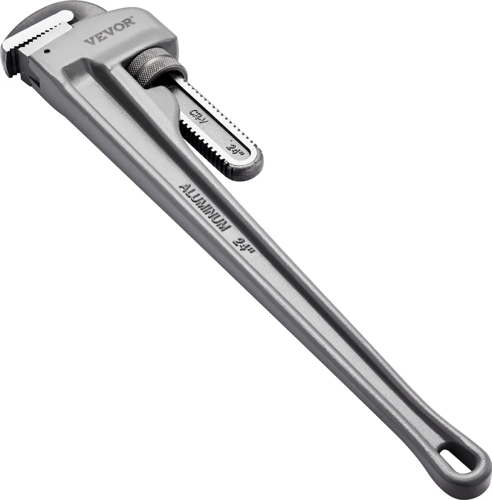 Clé de plomberie réglable 24" en aluminium léger pour conduites d'eau