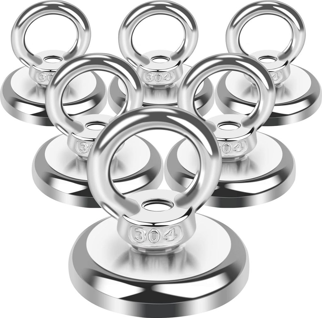 Extra starke Neodym-Magnete - für Magnetfischen - 6 Stück - Durchmesser 36 mm