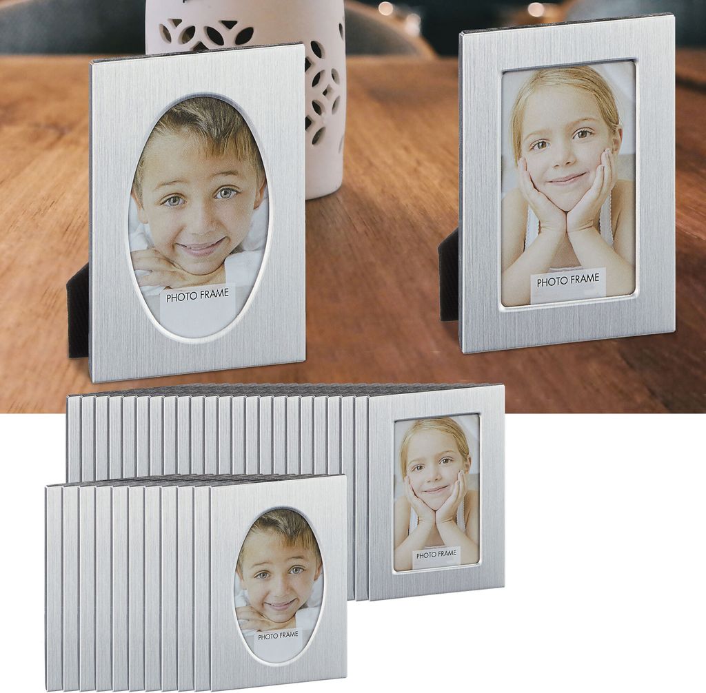 Bilderrahmen Medium 36er Set für Bildergröße 5,5x8 cm Tischkarten DIY zwei Motive 12 oval 24 rechteckig