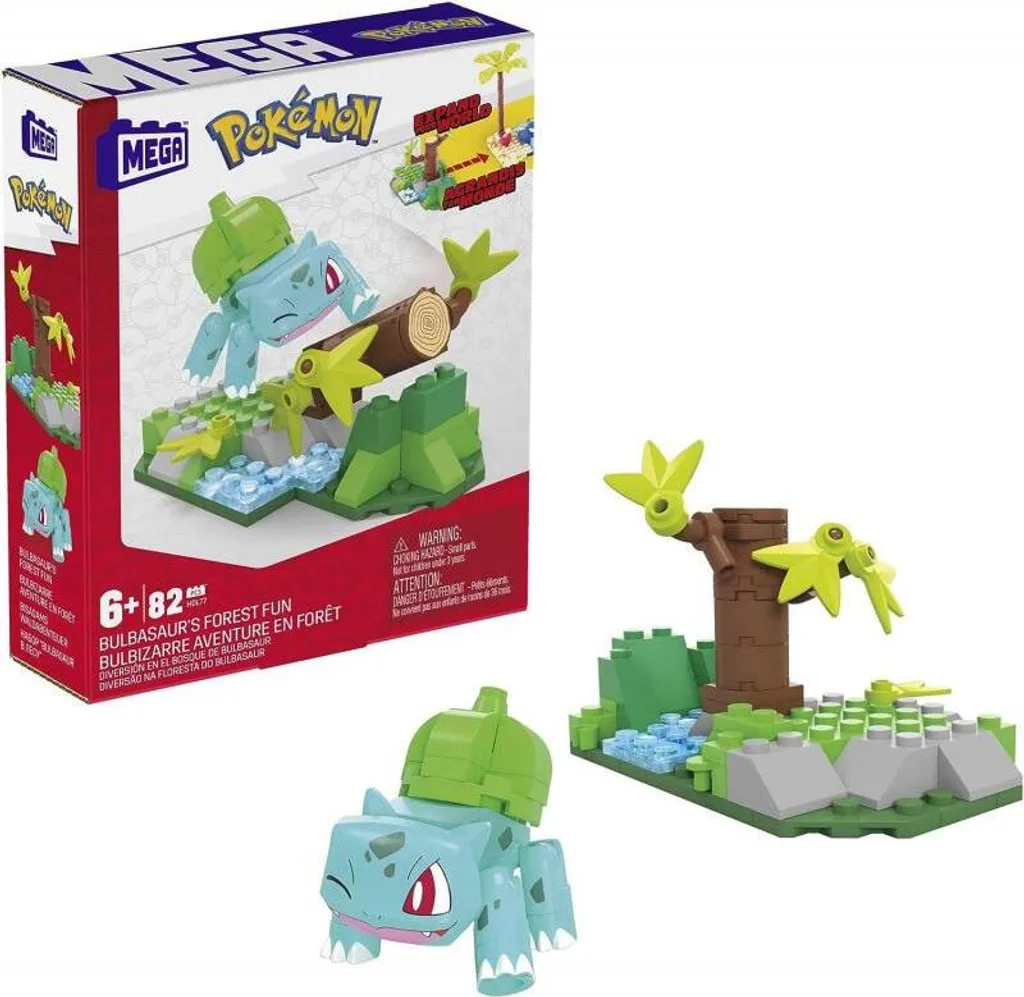Décorez votre bureau avec Bisasam Pokémon Soirée en forêt Mattel MEGA Set