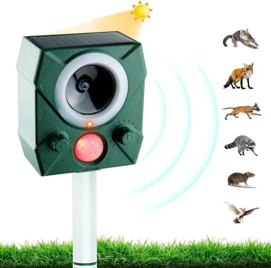 Répulsif chat pour extérieur et potager - Protection solaire silencieuse