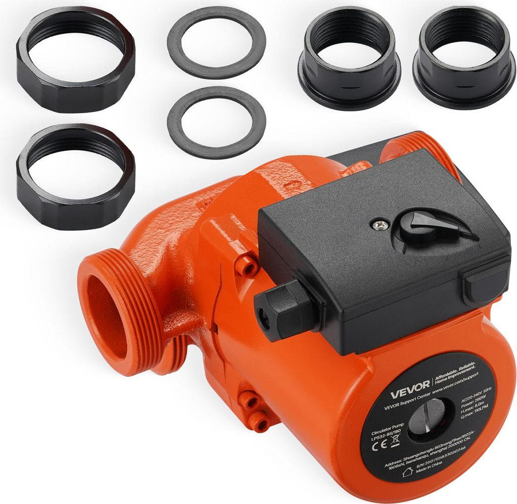 VEVOR LPS32-8S/180 Pompa di circolazione in ghisa, 3/8 cv, Immagine del prodotto 