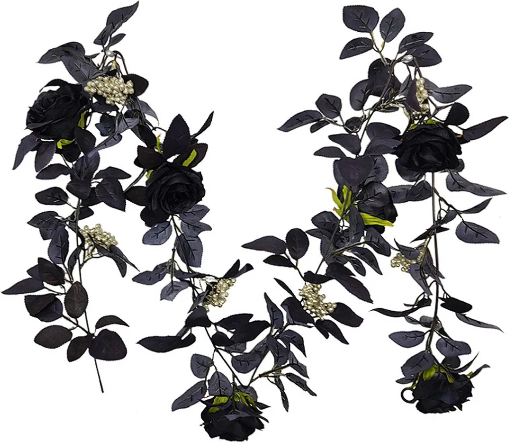 Guirlande fleurs artificielles Halloween 180cm pour arche de porte