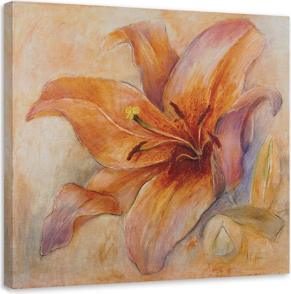Leinwandbild seerose nahaufnahme 40x40 cm Feeby orange wandbild bereit zum aufhängen