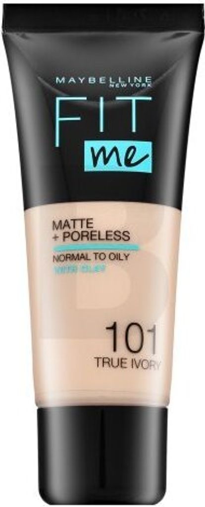 Maybelline Fit Me! Foundation Matte + Poreless 101 True Ivory Flüssiges Make Up mit mattierender Wirkung 30 ml