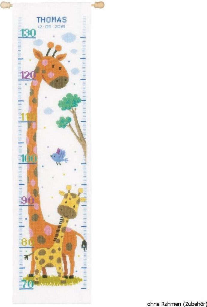 Vervaco Stickpackung Zählmuster Messlatte "Giraffe"
