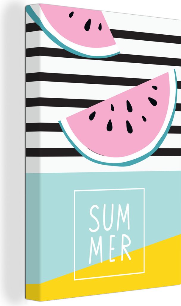 OneMillionCanvasses - Leinwandbilder - 90x140 cm, Wassermelone - Obst - Zitat, Wandbilder Kunstdruck Wanddekoration - Wandschmucke - Schlafzimmer