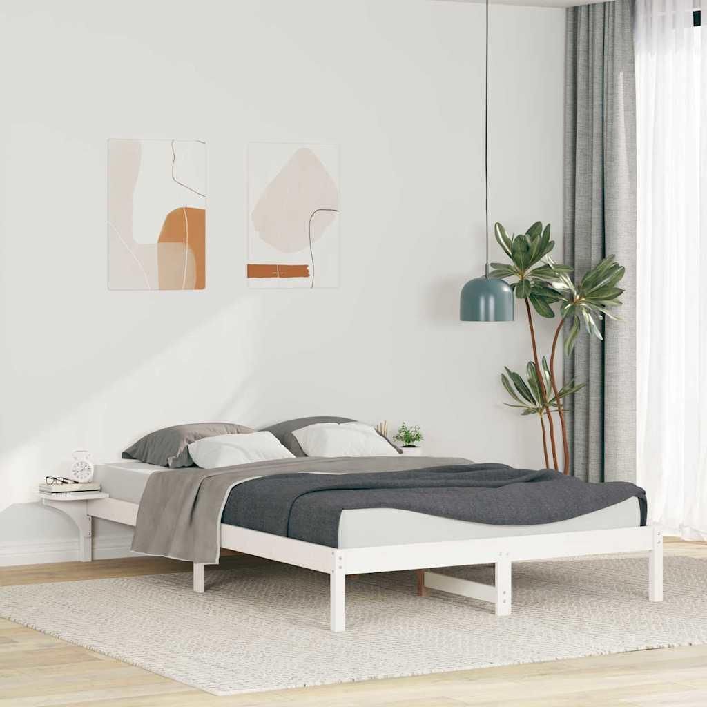 Maison Exclusive - Bettgestell mit Nachttischen Weiß 160 x 220 cm