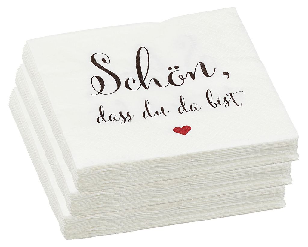 Servietten "Schön, dass Du da bist" 60er Set 3lagig Produktbild 
