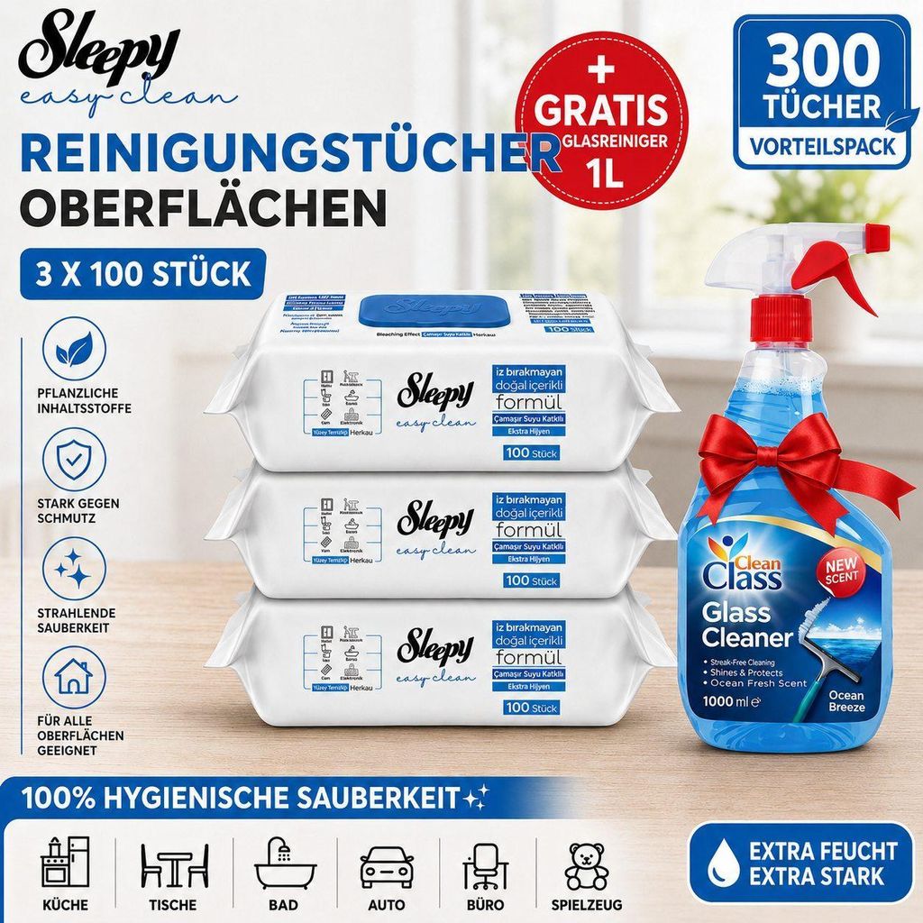 Sleepy Easy Clean Oberflächenreinigungstücher Bleichzusatz Produktbild 