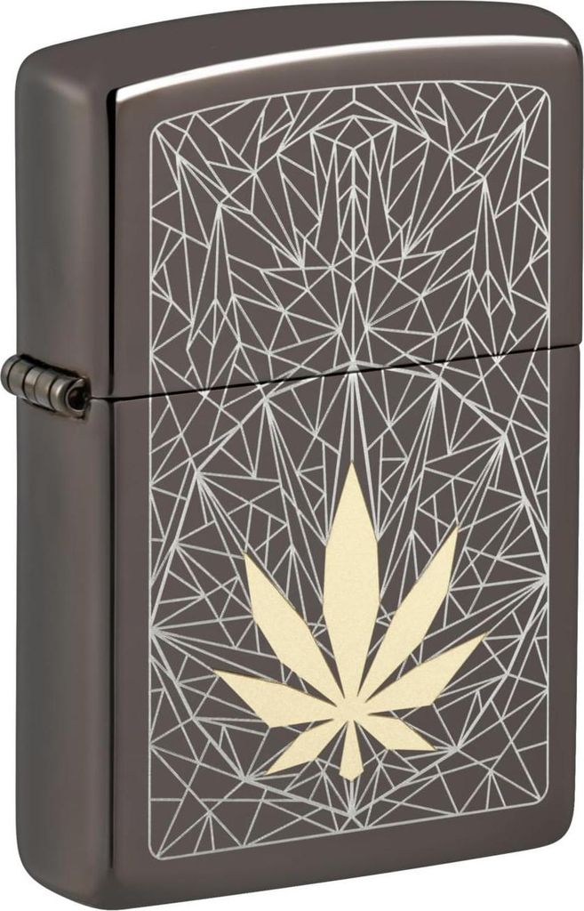 Accendino a benzina Zippo Black Ice Geometric Cannabis Immagine del prodotto 
