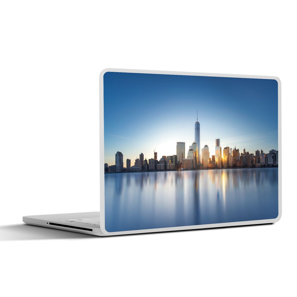 MuchoWow Laptop Aufkleber Sticker Cover New York - Skyline - Wasser 32.5x23.5 cm - Sticker für Laptop - Selbstklebend