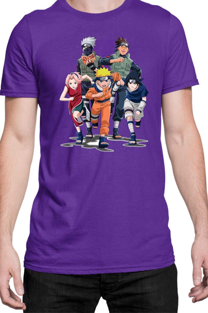 Herren T-Shirt Naruto Team 7 04, Man 3XL / Lila