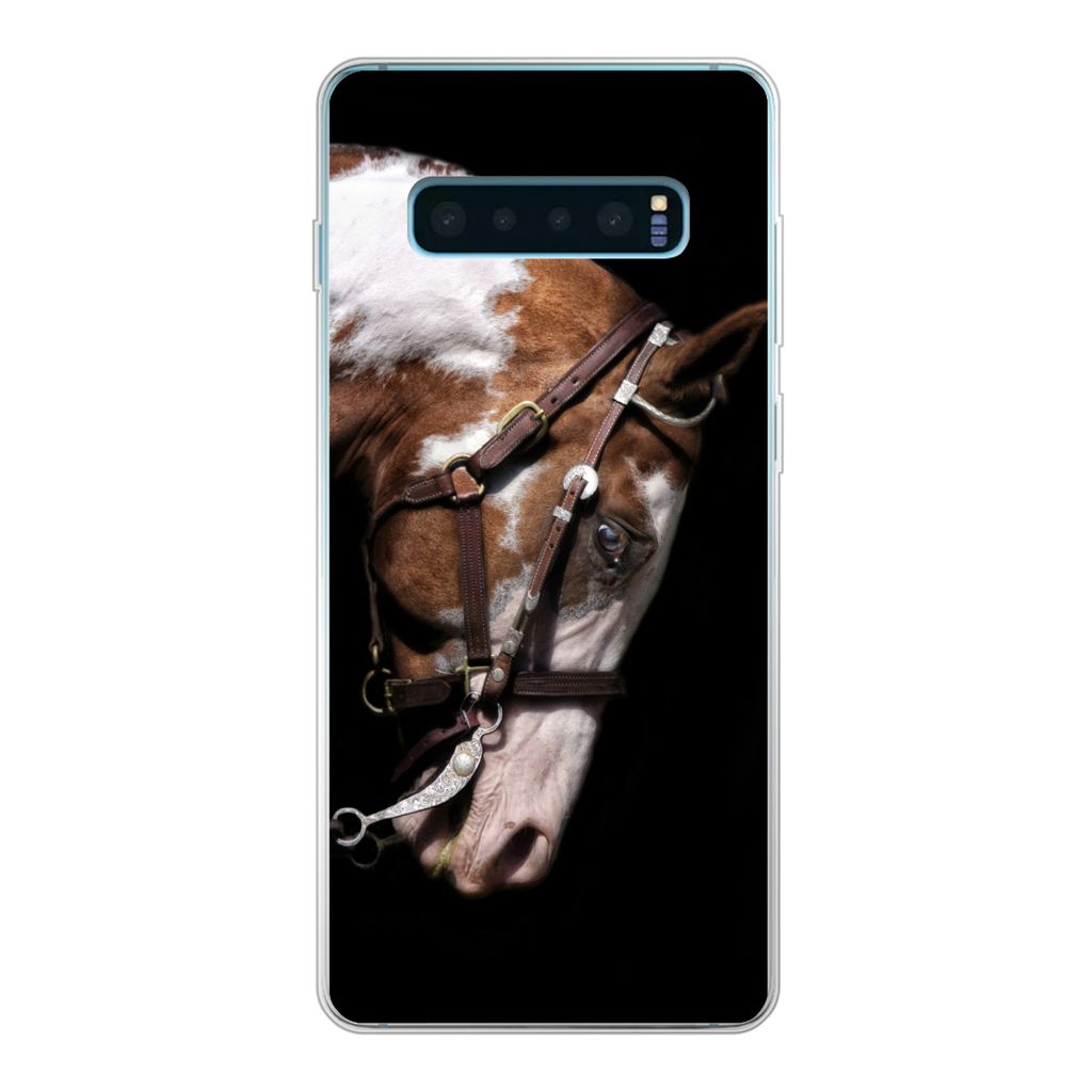 MuchoWow Handyhülle Schutzhülle Hülle für Samsung Galaxy S10 Lite Pferd - Halfter - Flecken Silikon Softcase Handy Hülle - Schutz