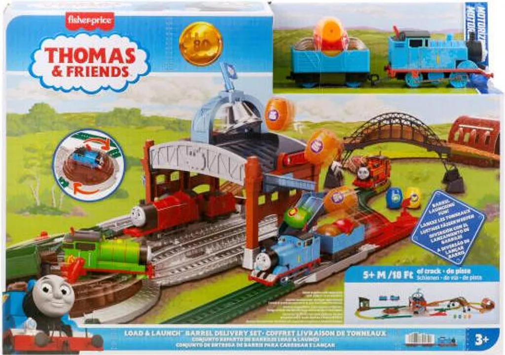 Train Thomas motorisé avec circuit et livraison de barils JDF26/2