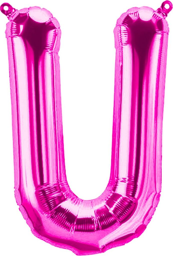 Folienballon Buchstabe U, pink, ca. 40 cm, für Luftbefüllung