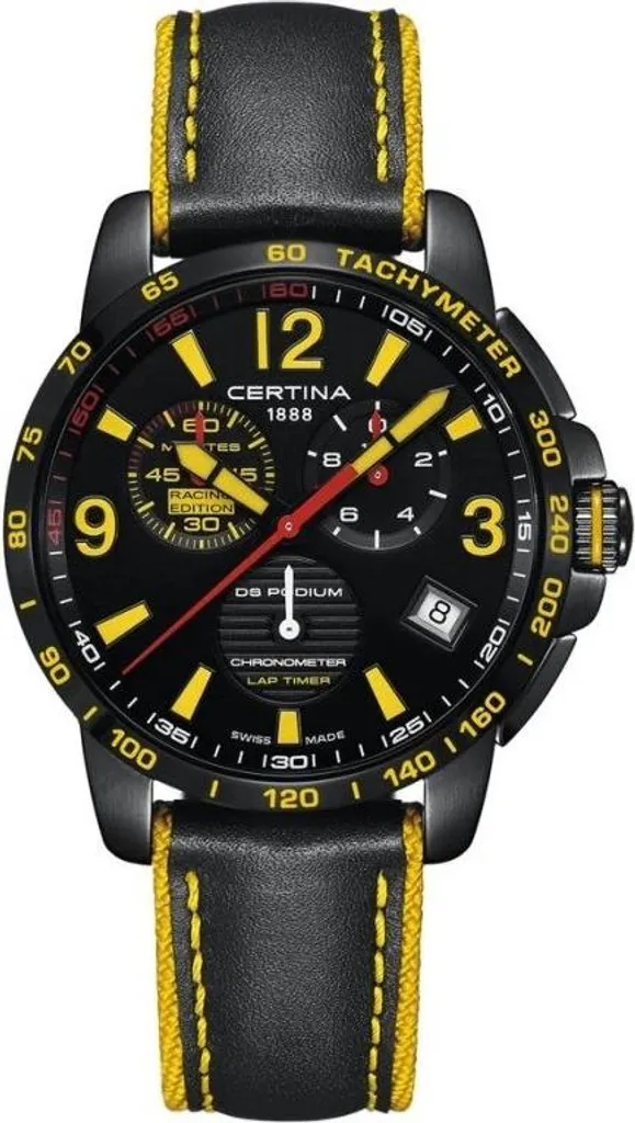 Montre Chronographe Homme Certina DS Podium Noir et Or Rose Élégante