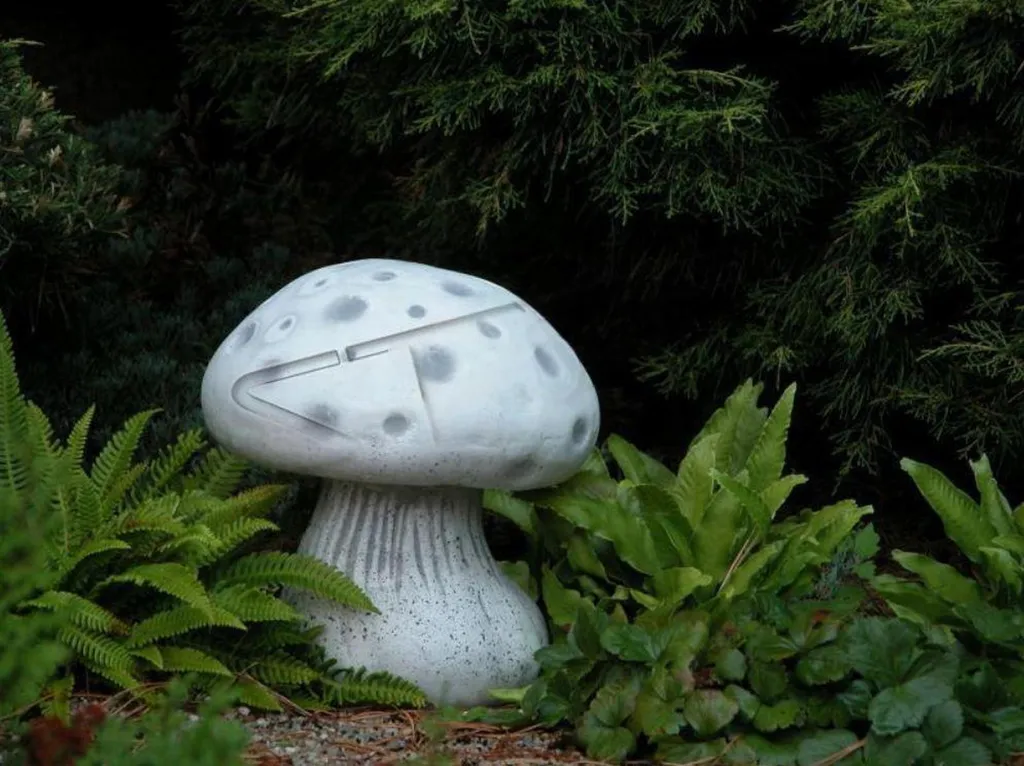 Statue Champignon en Pierre Décoration Jardin Terrasse Modèle S110008